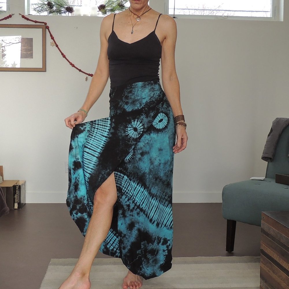 Wrap tie-dye skirt